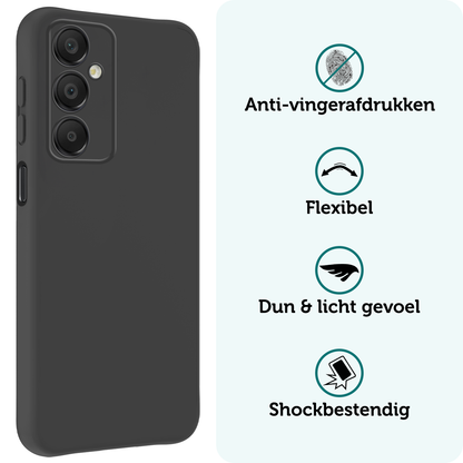 Forterra Samsung A16 Hoesje Siliconen Backcover Lichtgewicht - Zwart