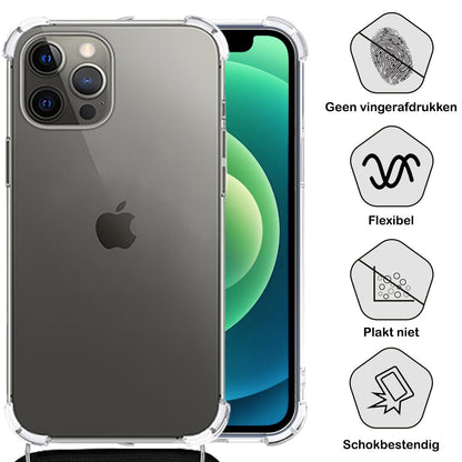 Forterra iPhone 12 Pro Hoesje met Koord Backcover Shockproof - Transparant