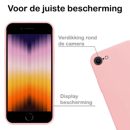 Forterra iPhone SE 2022 Hoesje Siliconen Backcover Lichtgewicht - Lichtroze