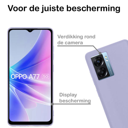 Forterra OPPO A77 Hoesje Siliconen Backcover Lichtgewicht - Lila