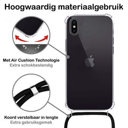 Forterra iPhone X Hoesje met Koord Backcover Shockproof - Transparant