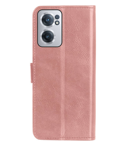 Forterra OnePlus Nord CE 2 Hoesje Bookcase Cover met Kaarthouder - Rosé goud