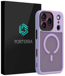 Forterra iPhone 18 Pro Hoesje Geschikt voor Magsafe Backcover Shockproof - Lila