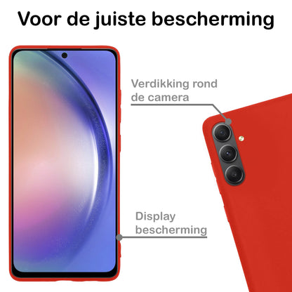 Forterra Samsung A54 Hoesje Siliconen Backcover Lichtgewicht - Rood
