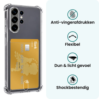 Forterra Samsung S26 Ultra Hoesje Kaarthouder Backcover Shockproof - Transparant