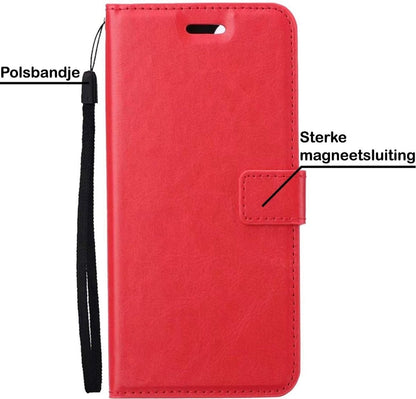 Forterra Samsung A72 5G Hoesje Bookcase Cover met Kaarthouder - Rood