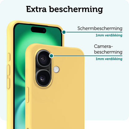 Forterra iPhone 16 Plus Hoesje Siliconen Backcover Lichtgewicht - Geel