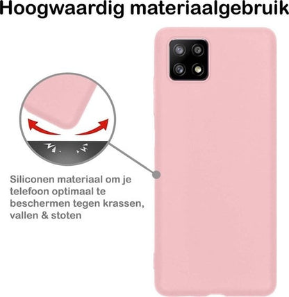 Forterra Samsung A22 5G Hoesje Siliconen Backcover Lichtgewicht - Lichtroze