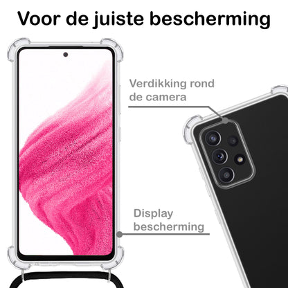 Forterra Samsung A52s Hoesje met Koord Backcover Shockproof - Transparant