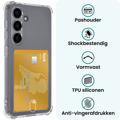 Forterra Samsung S26 Hoesje Kaarthouder Backcover Shockproof - Transparant