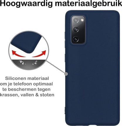 Forterra Samsung A41 Hoesje Siliconen Backcover Lichtgewicht - Donkerblauw