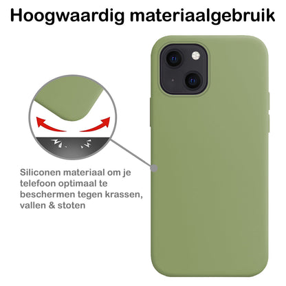 Forterra iPhone 14 Hoesje Siliconen Backcover Lichtgewicht - Groen