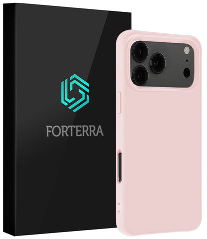Forterra iPhone 17 Pro Hoesje Siliconen Backcover Lichtgewicht - Lichtroze