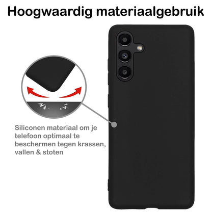Forterra Samsung A04s Hoesje Siliconen Backcover Lichtgewicht - Zwart