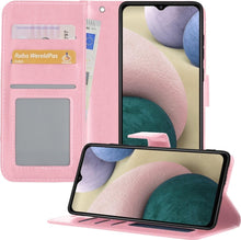Forterra Samsung A12 Hoesje Bookcase Cover met Kaarthouder - Lichtroze