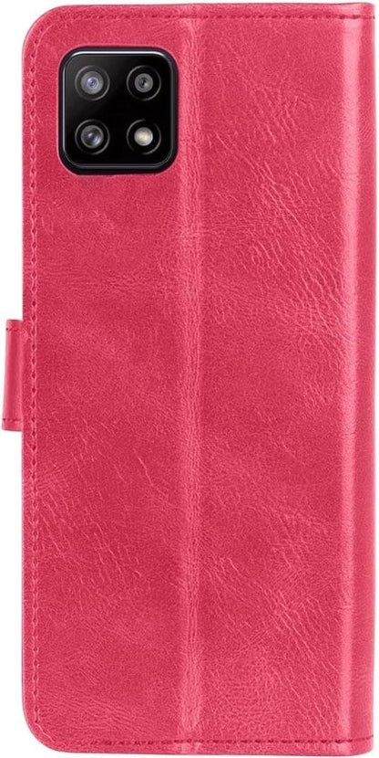 Forterra Samsung A22 4G Hoesje Bookcase Cover met Kaarthouder - Donkerroze
