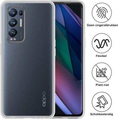 Forterra OPPO Find X3 Neo Hoesje Siliconen Backcover Lichtgewicht - Transparant