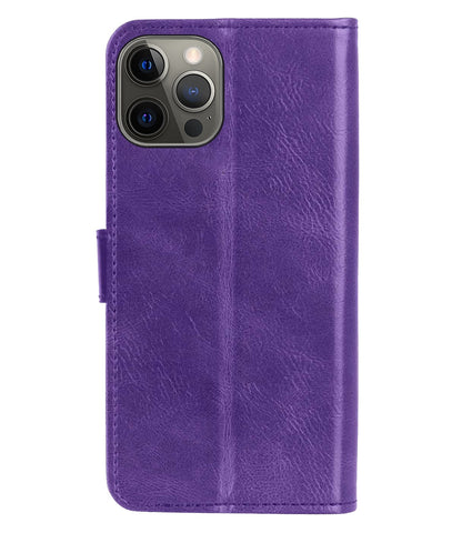 Forterra iPhone 14 Pro Hoesje Bookcase Cover met Kaarthouder - Paars