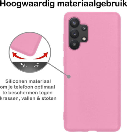 Forterra Samsung A32 5G Hoesje Siliconen Backcover Lichtgewicht - Lichtroze