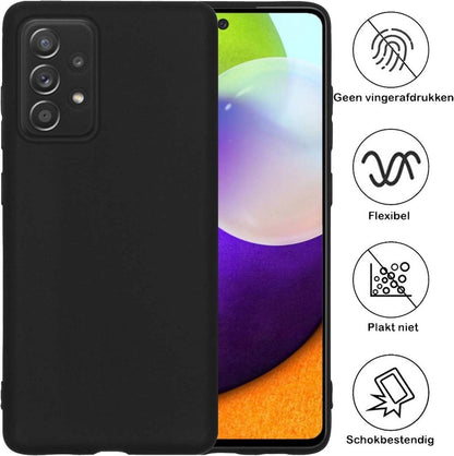 Forterra Samsung A52 Hoesje Siliconen Backcover Lichtgewicht - Zwart