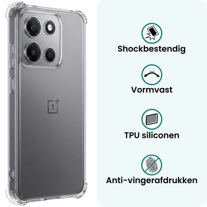 Forterra OnePlus Nord 6 Hoesje Shockproof Backcover Siliconen - Transparant