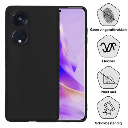 Forterra OPPO Reno 8T 4G Hoesje Siliconen Backcover Lichtgewicht - Zwart