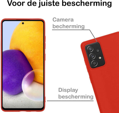 Forterra Samsung A72 Hoesje Siliconen Backcover Lichtgewicht - Rood