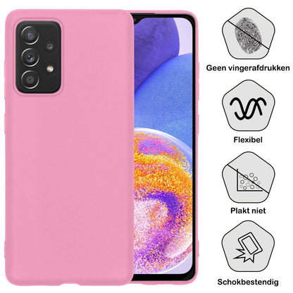 Forterra Samsung A23 Hoesje Siliconen Backcover Lichtgewicht - Lichtroze
