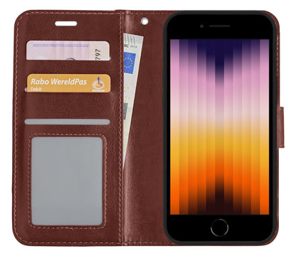 Forterra iPhone SE 2022 Hoesje Bookcase Cover met Kaarthouder - Bruin