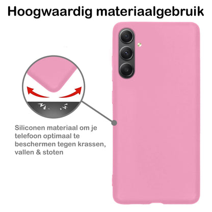 Forterra Samsung A34 Hoesje Siliconen Backcover Lichtgewicht - Lichtroze