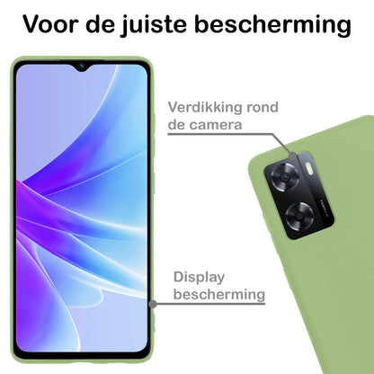 Forterra OPPO A57 Hoesje Siliconen Backcover Lichtgewicht - Groen