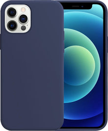 Forterra iPhone 12 Pro Hoesje Siliconen Backcover Lichtgewicht - Donkerblauw