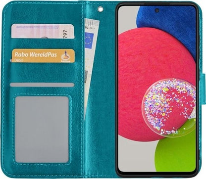 Forterra Samsung A52s Hoesje Bookcase Cover met Kaarthouder - Turquoise