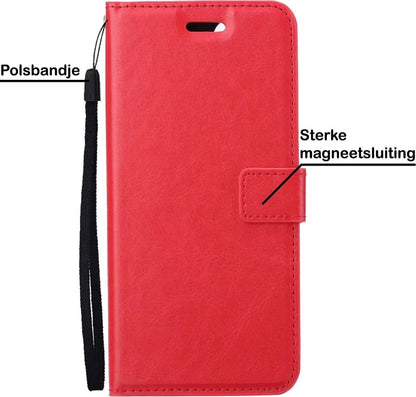 Forterra Samsung A32 5G Hoesje Bookcase Cover met Kaarthouder - Rood