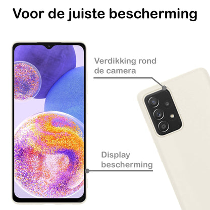 Forterra Samsung A23 Hoesje Siliconen Backcover Lichtgewicht - Wit