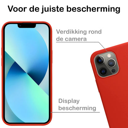 Forterra iPhone 13 Pro Max Hoesje Siliconen Backcover Lichtgewicht - Rood