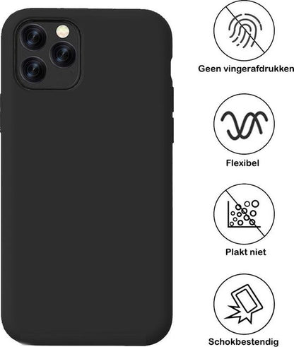 Forterra iPhone 11 Pro Hoesje Siliconen Backcover Lichtgewicht - Zwart