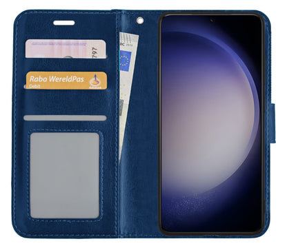 Forterra Samsung S23 Hoesje Bookcase Cover met Kaarthouder - Donkerblauw