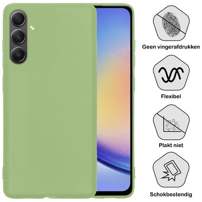 Forterra Samsung A34 Hoesje Siliconen Backcover Lichtgewicht - Groen