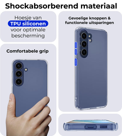 Forterra Samsung A15 Hoesje Siliconen Backcover Lichtgewicht - Transparant
