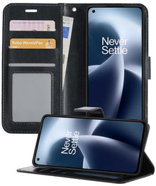 Forterra OnePlus Nord 2T Hoesje Bookcase Cover met Kaarthouder - Zwart