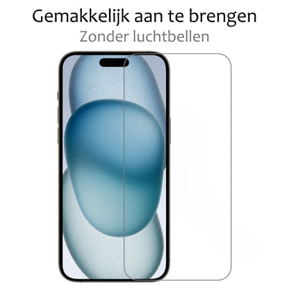 Forterra iPhone 15 Screenprotector Gehard Glas - Anti-kras