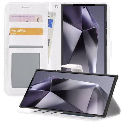 Forterra Samsung S24 Ultra Hoesje Bookcase Cover met Kaarthouder - Wit