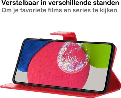 Forterra Samsung A52s Hoesje Bookcase Cover met Kaarthouder - Rood