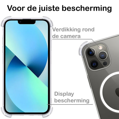 Forterra iPhone 13 Pro Max Hoesje Geschikt voor Magsafe Backcover Shockproof - Transparant