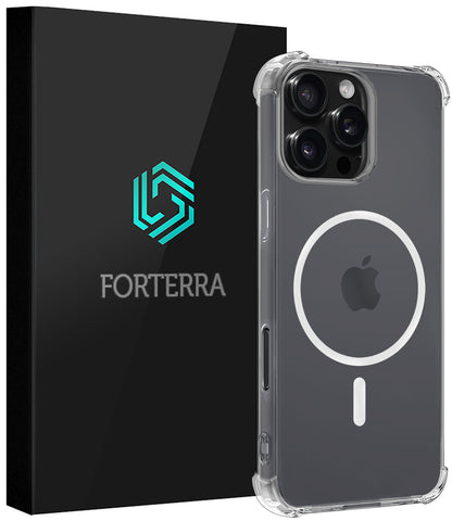 Forterra iPhone 16 Pro Hoesje Geschikt voor Magsafe Backcover Shockproof - Transparant