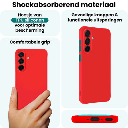 Forterra Samsung A26 Hoesje Siliconen Backcover Lichtgewicht - Rood