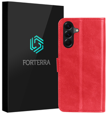 Forterra Samsung A36 Hoesje Bookcase Cover met Kaarthouder - Rood