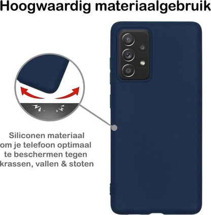 Forterra Samsung A52s Hoesje Siliconen Backcover Lichtgewicht - Donkerblauw