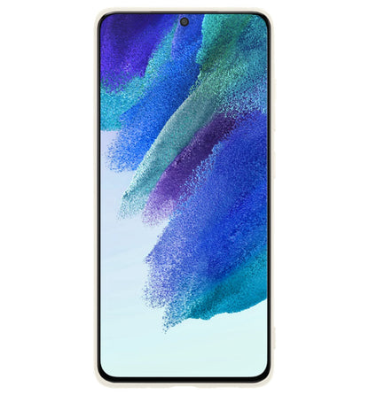 Forterra Samsung S21 FE Hoesje Siliconen Backcover Lichtgewicht - Wit